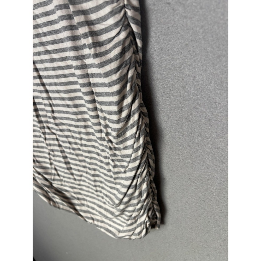Athleta Dress Womens Small Gray Stripe Ruched Bodycon Knee Length Casual T Shirt - Picture 5 of 11